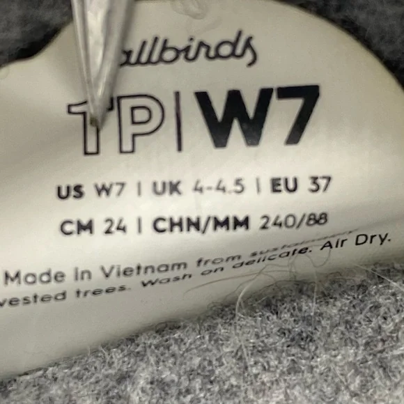 Allbirds Womens Shoes Tree Piper Sneakers Sz 7 Blue Knit Wool Low Top Lace Up - Picture 9 of 12